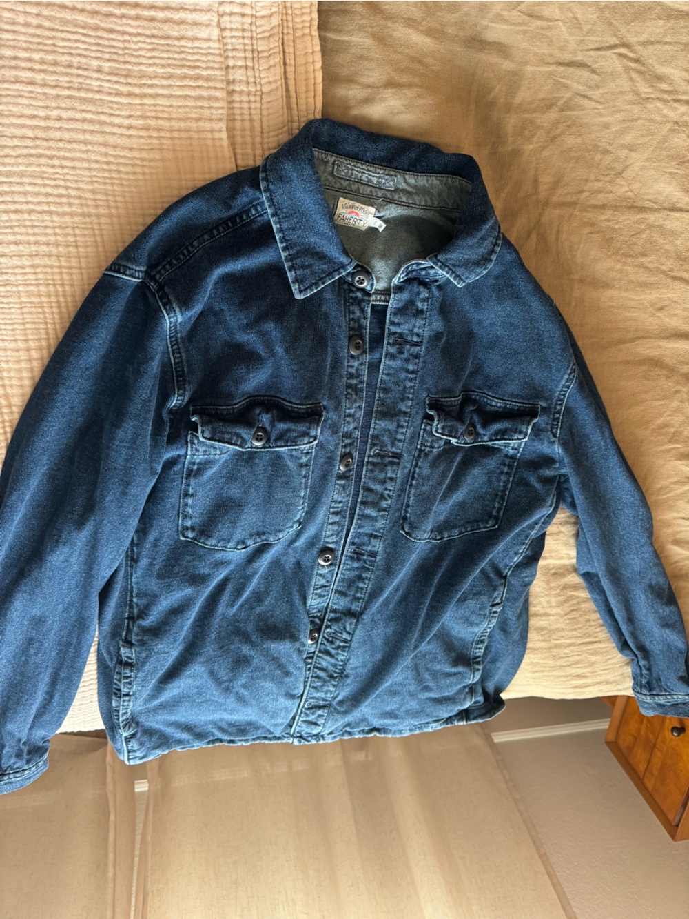 Faherty Indigo Denim Shirt Jacket - Blue